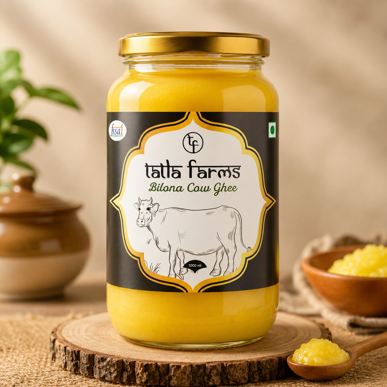 Tatla Farms Bilona Cow Ghee 1000ML.